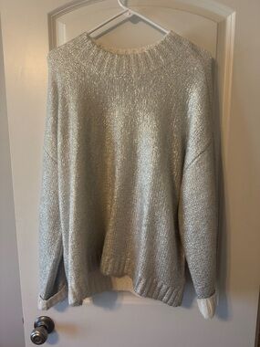 pistola Silver Metallic Crewneck Sweater
